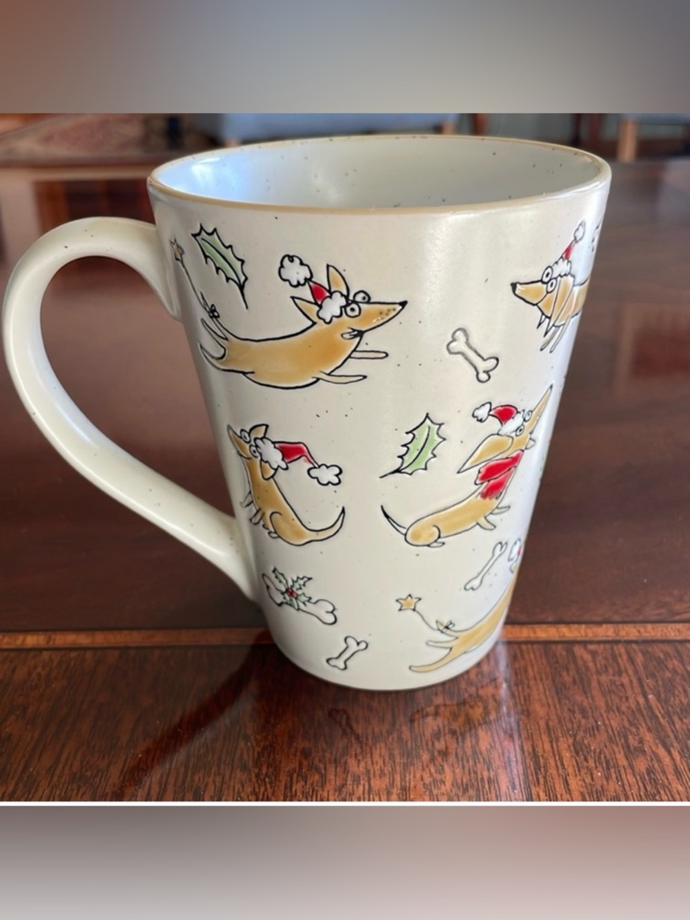 Adorable dachshund christmas mug